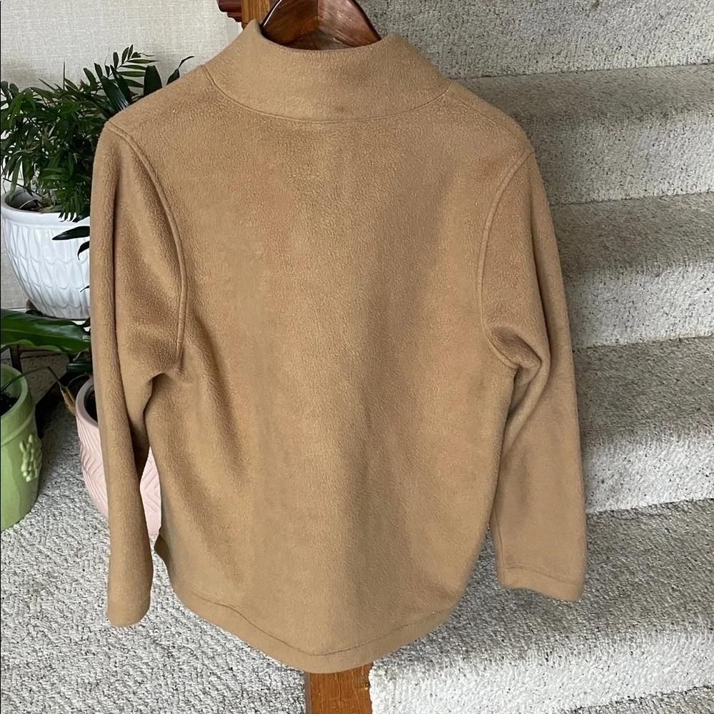 J. Crew Camel Fleece Sherpa Button-Up Pop Over Sweater